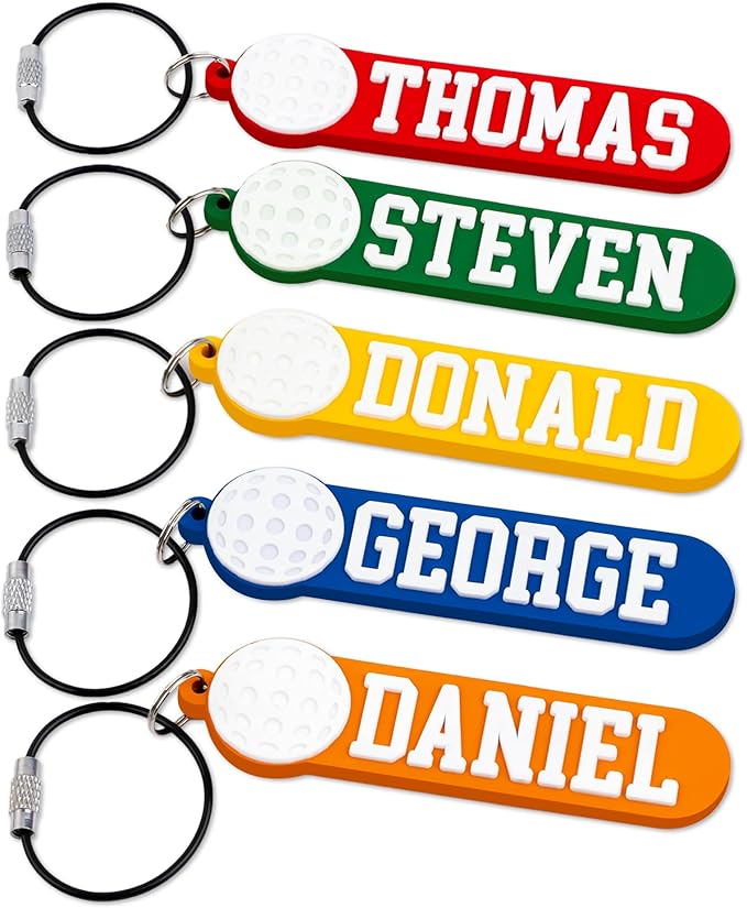 Personalized Sports Golf Keychain – Custom Name Tag, Bag Tag, Luggage Tag – Gift for Kids, Coaches, Teams