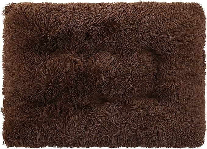 Dog Crate Mat, Dog Bed for Large Dogs, Comfy Fluffy Kennel Pad Anti-Slip for Dog beds & Furniture, Quilted Dog Bed for Pets for Medium/Small Dogs Cats (Color : Coffee, Size : 30x21)