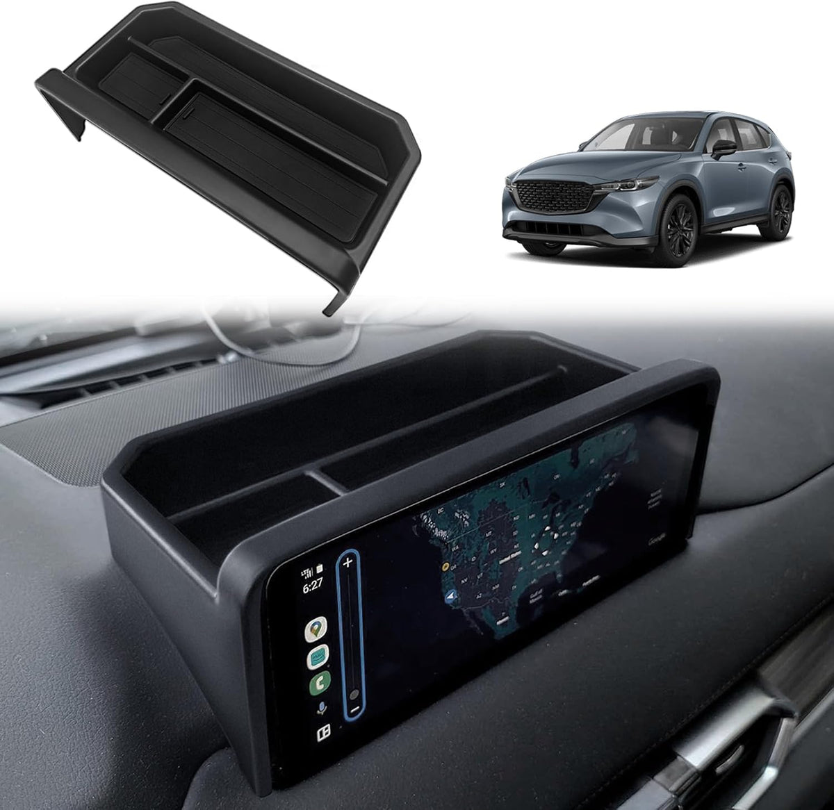 Muslogy Front Console Organizer Cover for 2022 2023-2025 Mazda CX-5 CX5