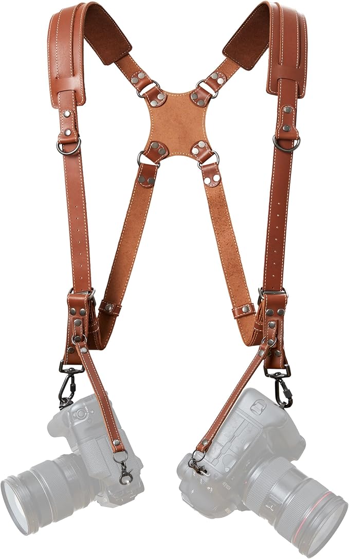 Padwa Lifestyle Tan Dual Camera Harness Strap