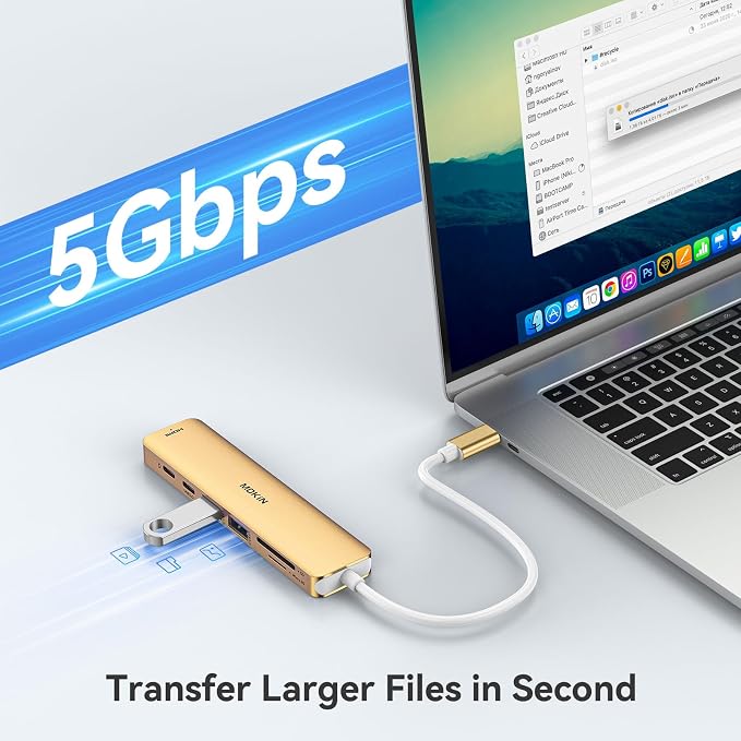 USB C Hub HDMI Adapter for MacBook Pro/Air, MOKiN 7 in 1 USB C Dongle