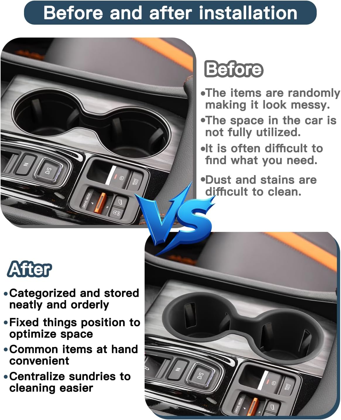 Ruiya 2026 Passport Console Organizer,for Honda Passport 2026 Accessories Cup Holder & Armrest & Hidden Console Organizer Compatible with 2026 Honda Passport RTL/TrailSport/TrailSport Elite(3 Packs)