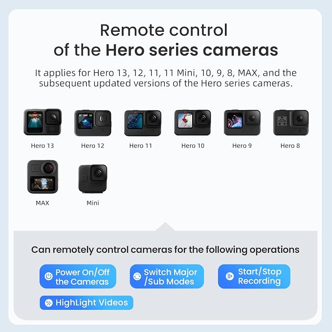 Remote Control Selfie Stick Rechargeable Waterproof 100CM Stretchable Compatible