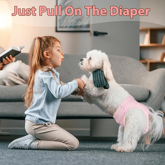 Ambreview Disposable Dog Diapers Female, Just Pull It Up, Doggie Diapers for Female Dogs, Strong Absorbency | Leak Proof, for Dogs in Heat | Elderly | Disabled, XL 10 PCS