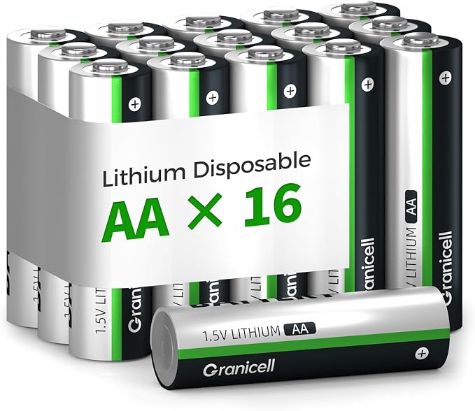 Granicell 16-Pack Lithium AA Batteries | 1.5V