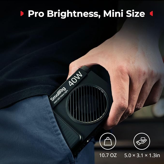 SmallRig RM 40C Mini LED RGB Video Light, 4800mAh Battery, LCD Display