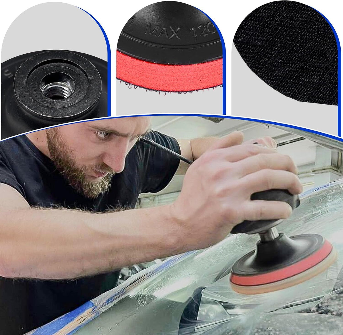 Glass Polishing Kit, Car Windshield Scratch Remover Polish Pads Kit with 100g Cerium Oxide Powder, Universal Wool Polishing Wheel Set for Auto Glass Window Windscreen