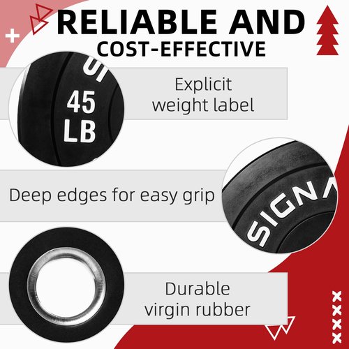 Fitvids 2" Olympic Bumper Plate Weight Plates with Steel Hub, 15LB, Pair