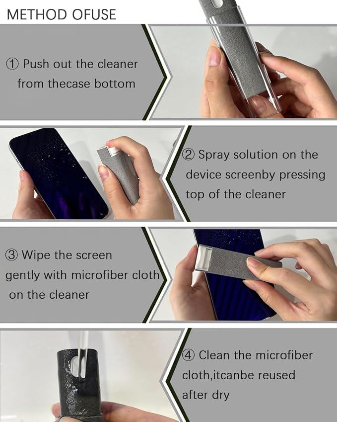 Screen Cleaner Spray and Wipe Touch Screen Cleaner Phone Cleaning Kit