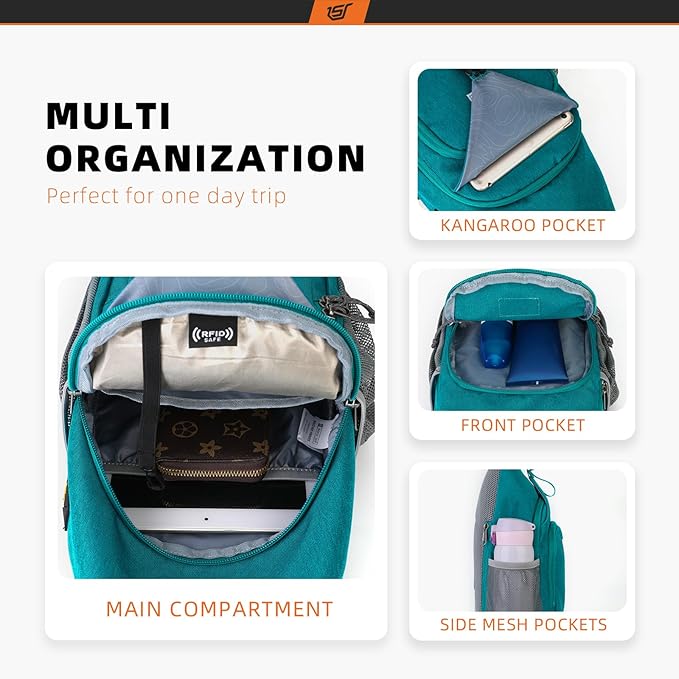 SKYSPER Sling Bag RFID Crossbody Sling Backpack Cross Body Shoulder Bag Travel