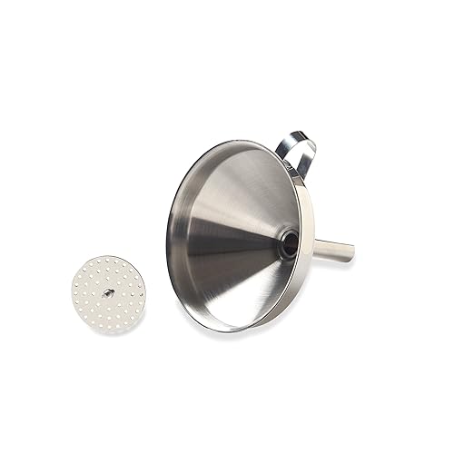 Fox Run Funnel with Removable Strainer, Stainless Steel, 5 x 5 x 4.75 inches