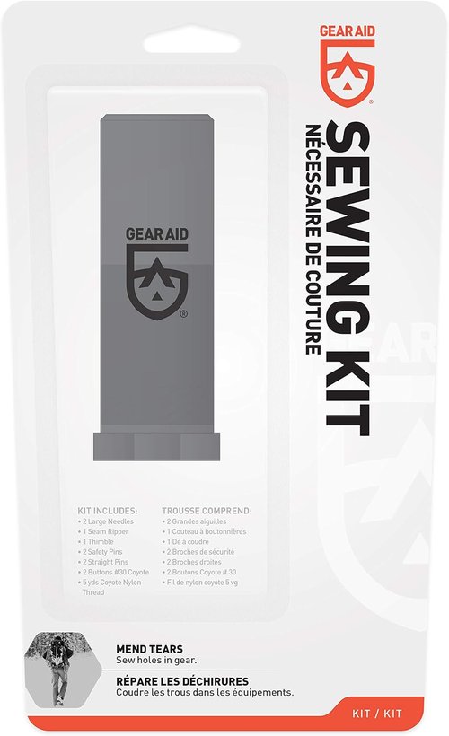 GEAR AID Sewing Kit - 19-Piece Heavy-Duty Needles and Thread for Outdoor Gear Repairs