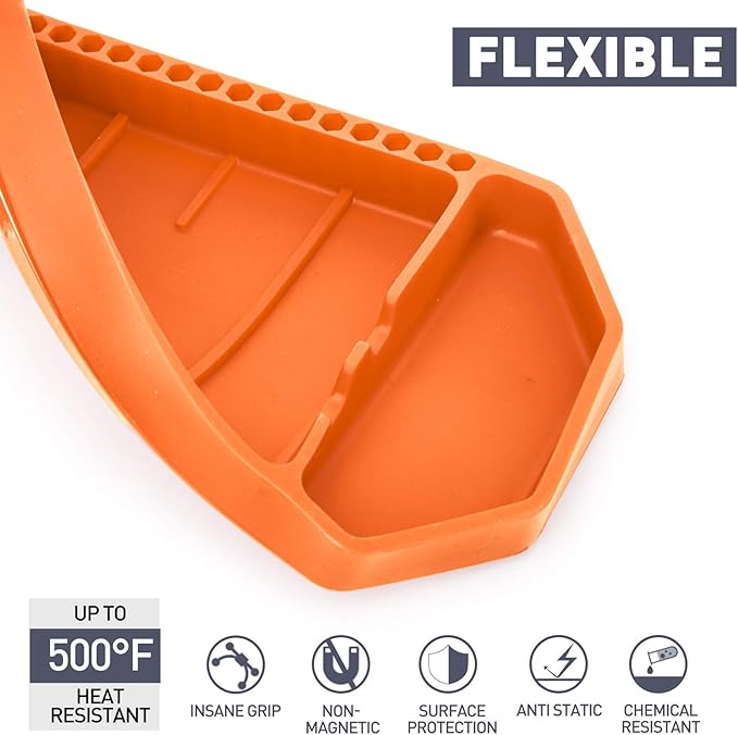 3pcs Large Non-Slip Flexible Silicone Tool Tray, Mechanic Tool Mat, Tool Organizer, Tool Storage, Tool Holder, Grip Mats, No Magnets, Christmas Day Gift for Men, Father’s Day Gift
