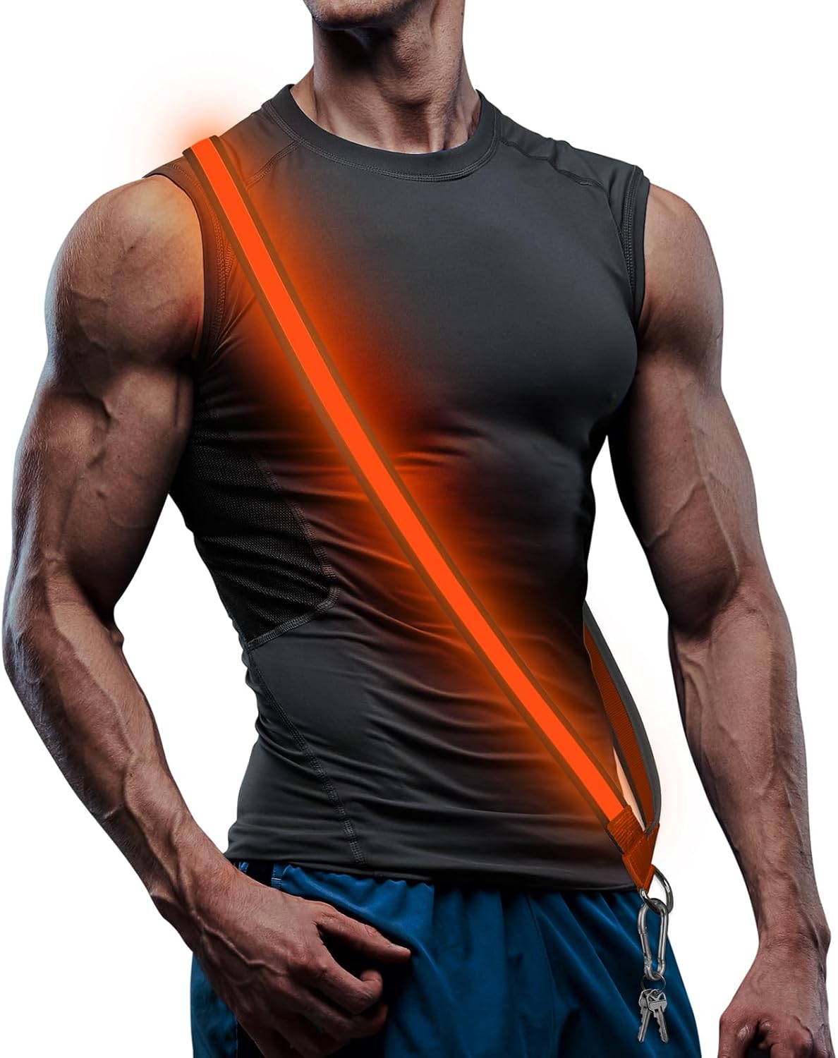 Skiennix Reflective Walking Gear - USB Rechargeable LED Sash for High Visibility Night Safety | Ideal for Jogging & Biking