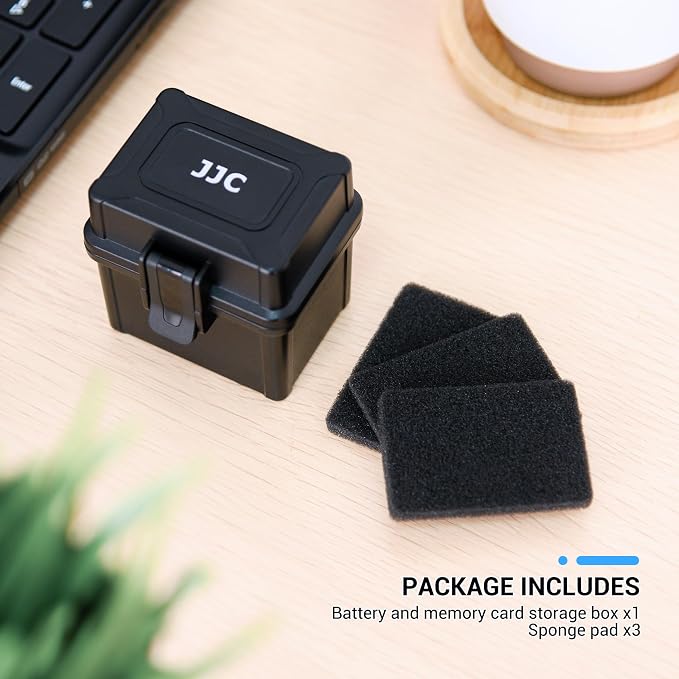 JJC Portable Camera Battery Memory Card Case, Battery Holder Organizer Box