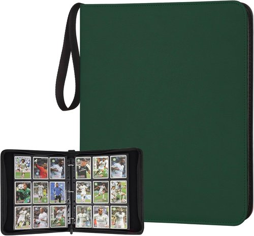 GERMUN 9 Pocket Card Binder - Premium Zip Trading Card Album for MTG, TCG & Sports Cards | Dark Green, 720 Pockets