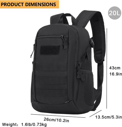 ArcEnCiel Mini Tactical Backpack - 10L/20L MOLLE Daypack for Camping & Outdoor Gear | Versatile & Compact