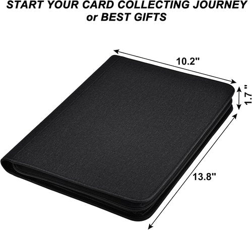 HerriaT Trading Card Binder - Premium 9 Pocket PU Cover for 360 Cards | Sturdy Album for YuGiOh, MTG & TCG