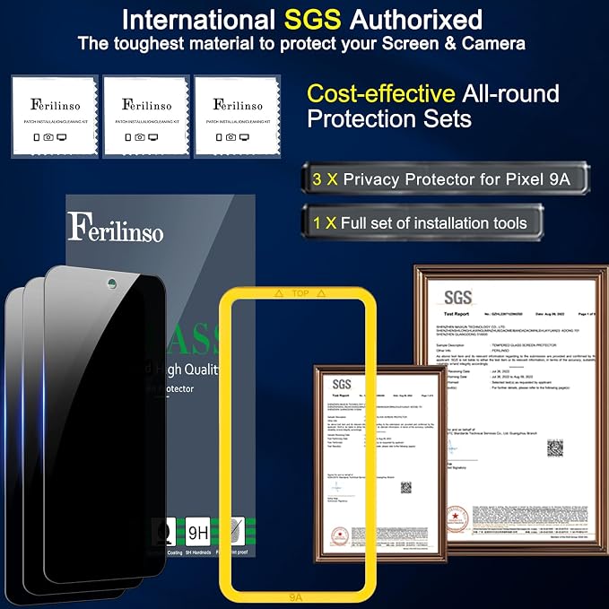 Ferilinso 3 Pack Privacy Screen Protector
