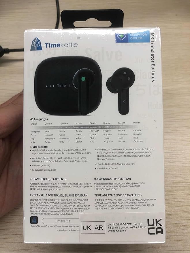 Timekettle M3 3-in-1 Language Translator Earbuds, Real-Time Translation in 43