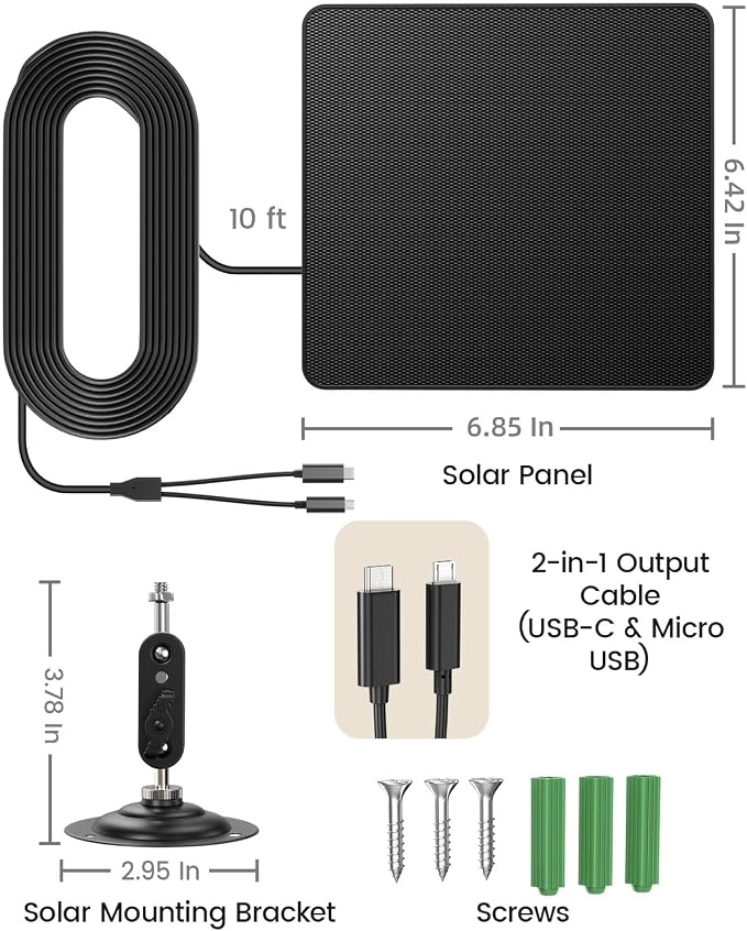 6W Solar Panel for Security Cameras – Solar Battery Charger