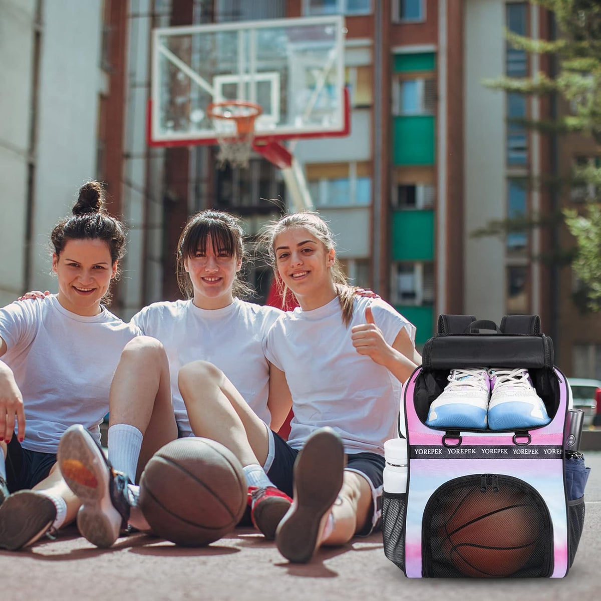 YOREPEK Basketball Bag - Large Water-Resistant Backpack with Shoe Compartment & Ball Holder | Ideal for Sports Training