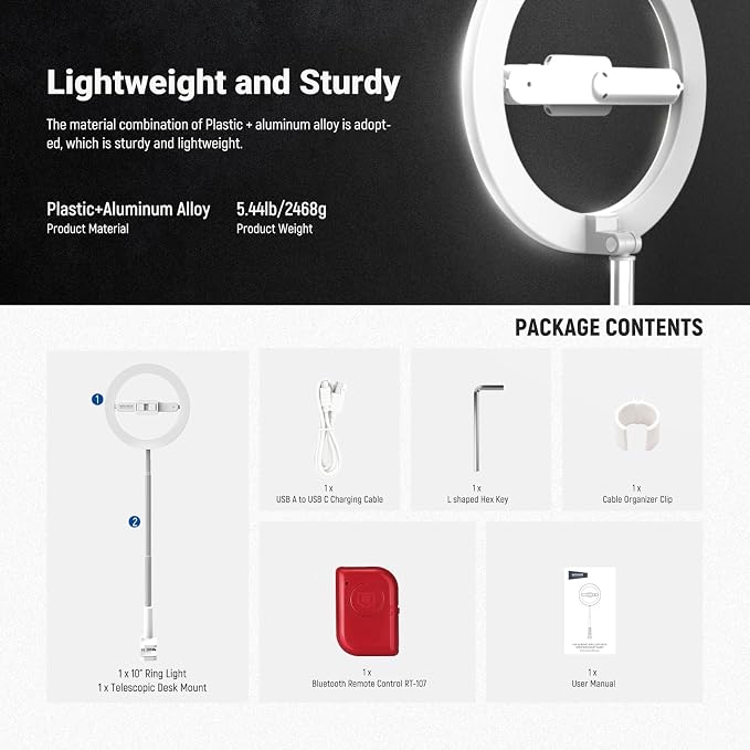 NEEWER Entry Level Version 10" 7W LED Selfie Ring Light