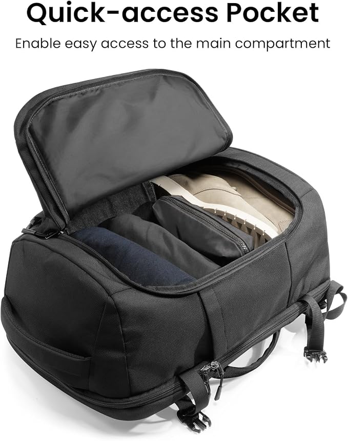 tomtoc Travel Backpack 40L, TSA Friendly Flight Approved Carry-on Luggage Hand