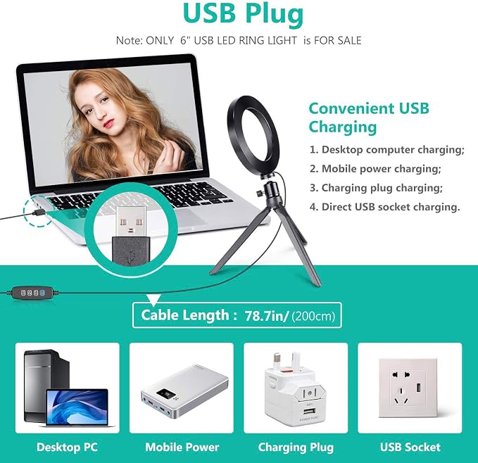 Ring Light OEBLD Dimmable with 3 Light Modes & 10 Brightness Level LED Ring