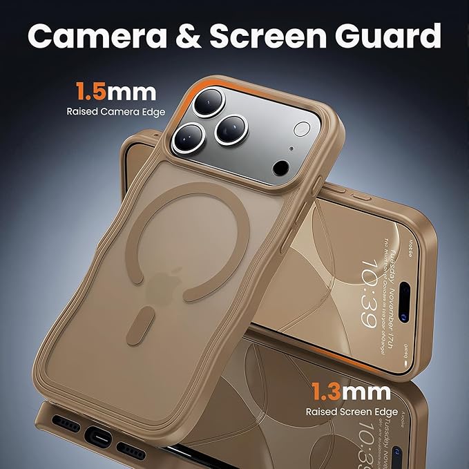toushion for iPhone 17 Pro Case Cute Brown, Fits MagSafe, Matte Skin Feeling