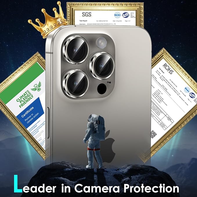 YWXTW Camera Lens Protector for iPhone 15 Pro/iPhone 15 Pro Max, Tempered Glass