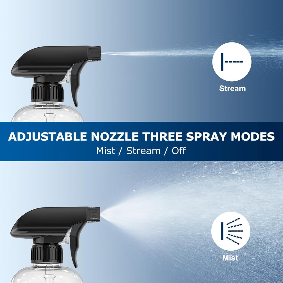 Veco 500mL Graduated Spray Bottles - 360° Any-Angle Spraying, Leak-Resistant | 4-Pack with Foldable Funnel