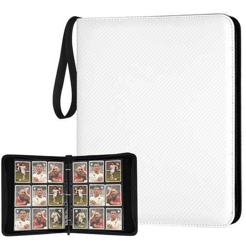GERMUN 9 Pocket Card Binder - Premium Zip Trading Card Album for MTG, TCG & Sports Cards | 720 Double-Sided Pockets (White)