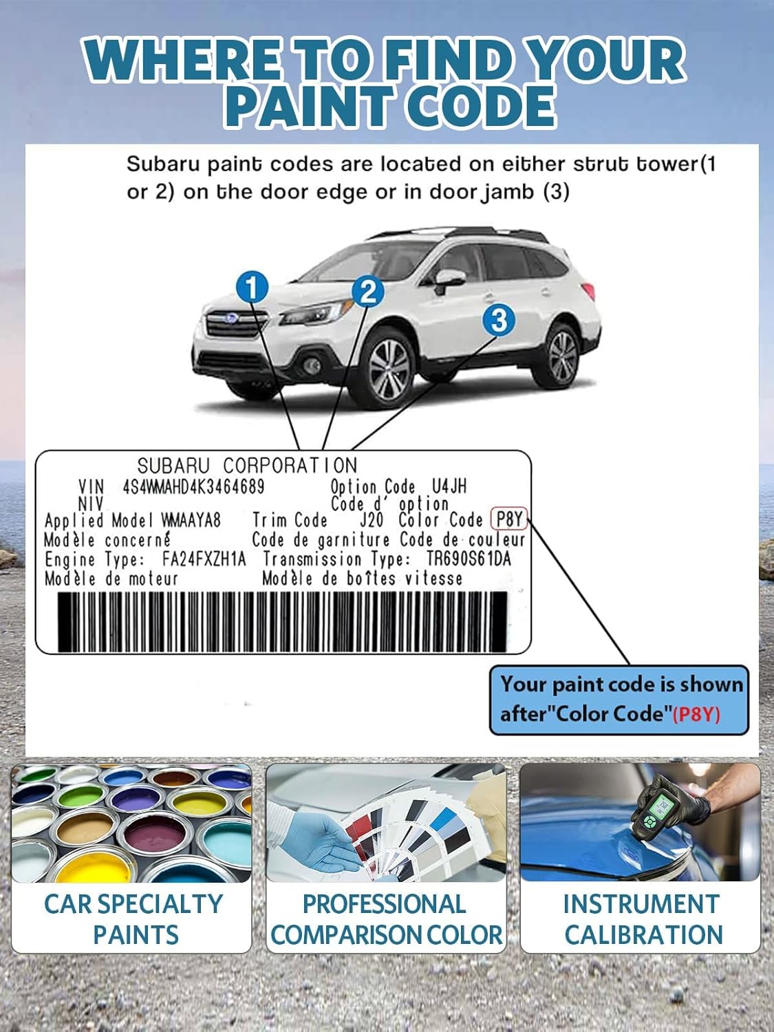 Sunshine Orange(PAK) Touch Up Paint for Subaru, Color Exact Match Car Paint Scratch Repair Remover Pen Kit Quick & Easy to Fix Vehicle Chips and Automotive Nicks Scuff
