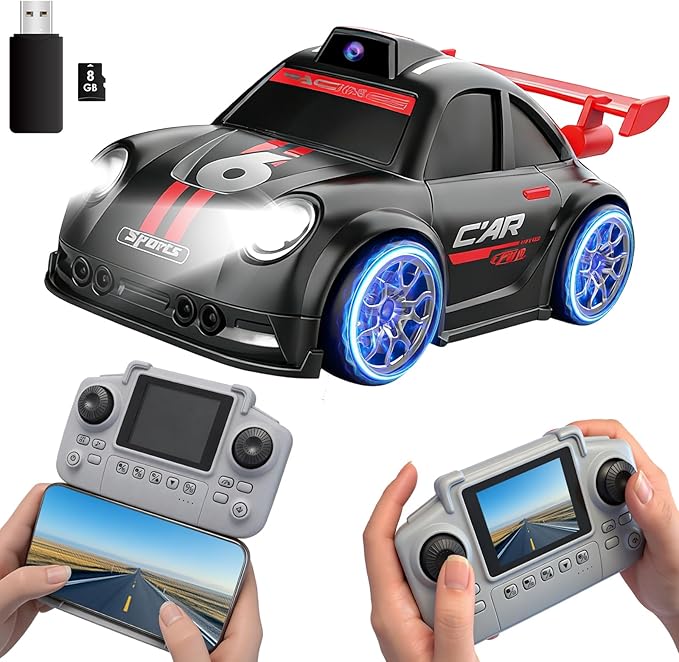 Mini RC Car with Camera, 2.4" Screen FPV Remote Control Car with 8G Card