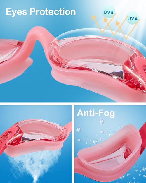 Aegend Swim Goggles for Kids | Anti-Fog, Anti-UV Comfort Fit | Ages 3-14, Perfect for Swimming