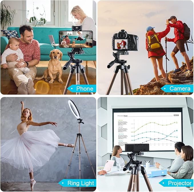 Endurax 60'' Tripod for Camera Canon Nikon DSLR, Camera Phone Tripod