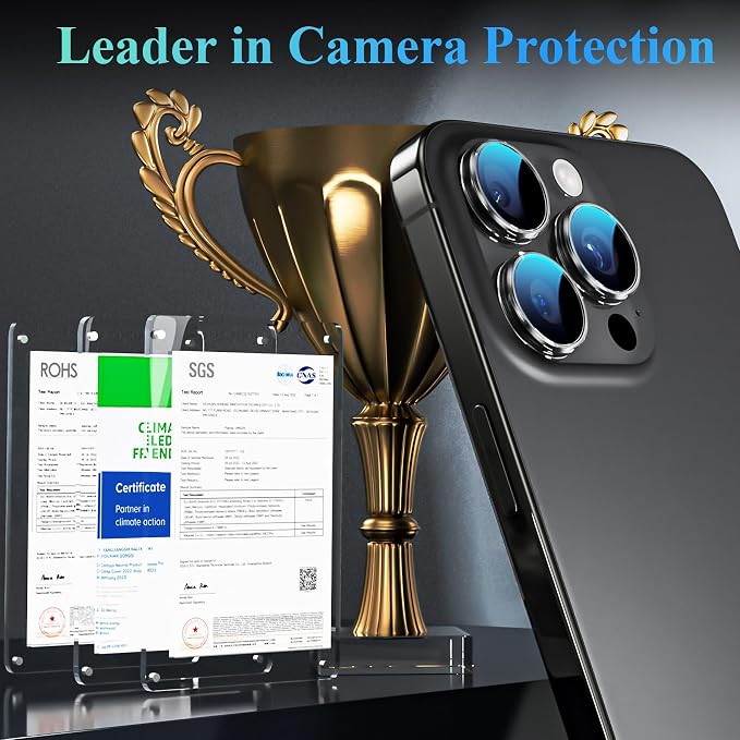 YWXTW Camera Lens Protector for iPhone 16 Pro/iPhone 16 Pro Max, Tempered Glass