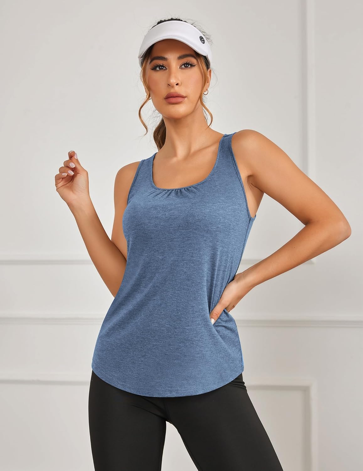 PINSPARK Workout Tops for Women - Lightweight Racerback Tank Tops | 2-Pack Athletic Gym Shirts, S-3XL