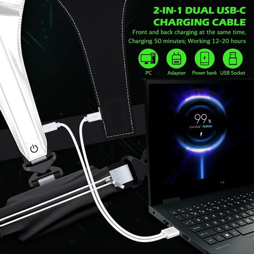 LED Reflective Vest by [Brand Name] - USB Rechargeable Light-Up Running Gear with Phone Holder | Ideal for Night Walks