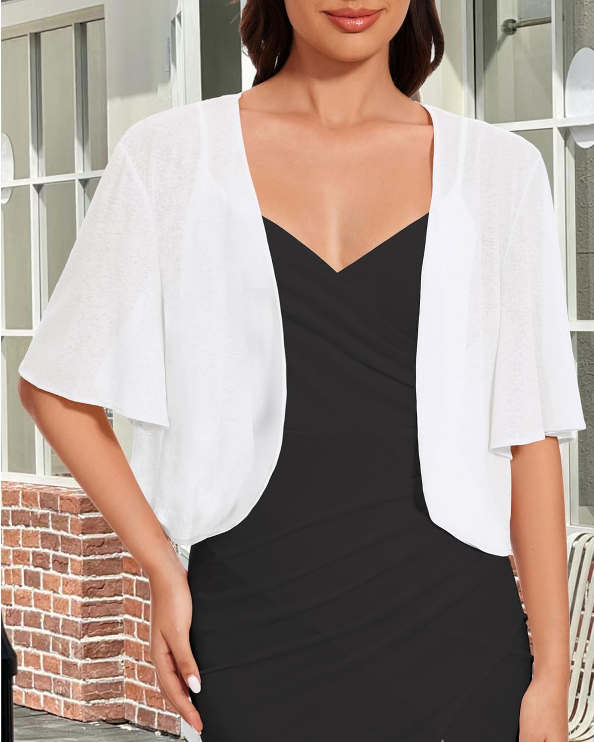 Skiennix Women’s Bolero Shrug Cardigan - Sheer Open Front Kimono for Evening Dresses
