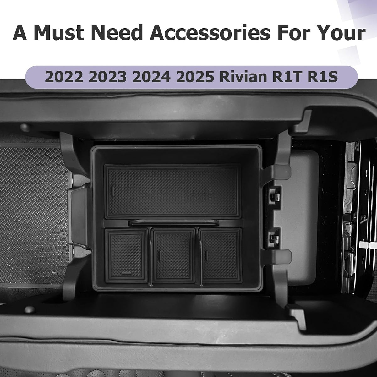 LUWU 2022-2024 R1T/R1S Center Console Organizer, 2PCS, Black