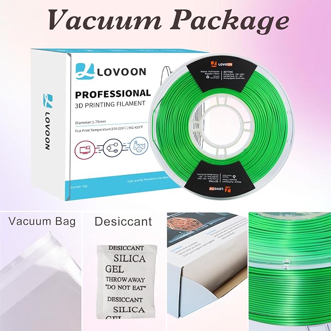 LOVOON PLA 3D Printing Filament Multicolor PLA Filament 1.75mm Silk Dual Color