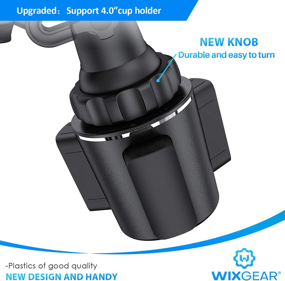 Cup Holder Phone Mount, Adjustable Long Neck Cellphone Holder for Car, Upgraded Version, Cup Phone Holder for Car with Expandable Side Arms, Compatible with iPhone Samsung Google & All Phones