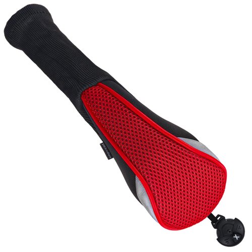 Andux 2pcs/Pack Long Neck Golf Hybrid Club Head Covers Interchangeable No. Tag CTMT-02 Red