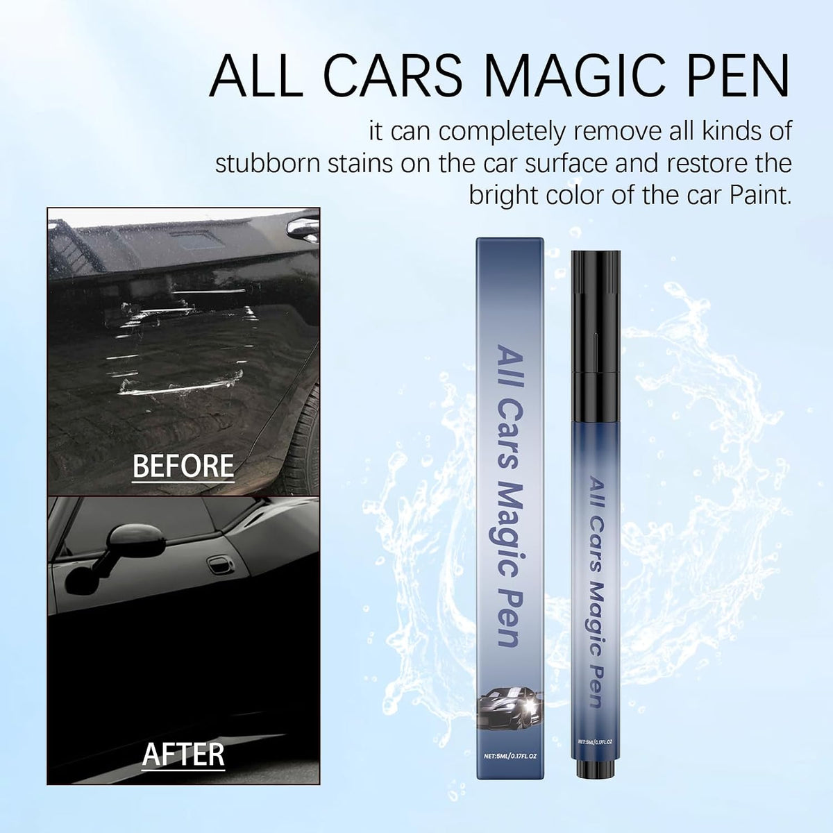All Car Magic Scratch Repair Pen - Quick & Easy Touch-Up Solution for Minor Scratches, Weather-Resistant and Universal Fit for All Car Models (3pc)