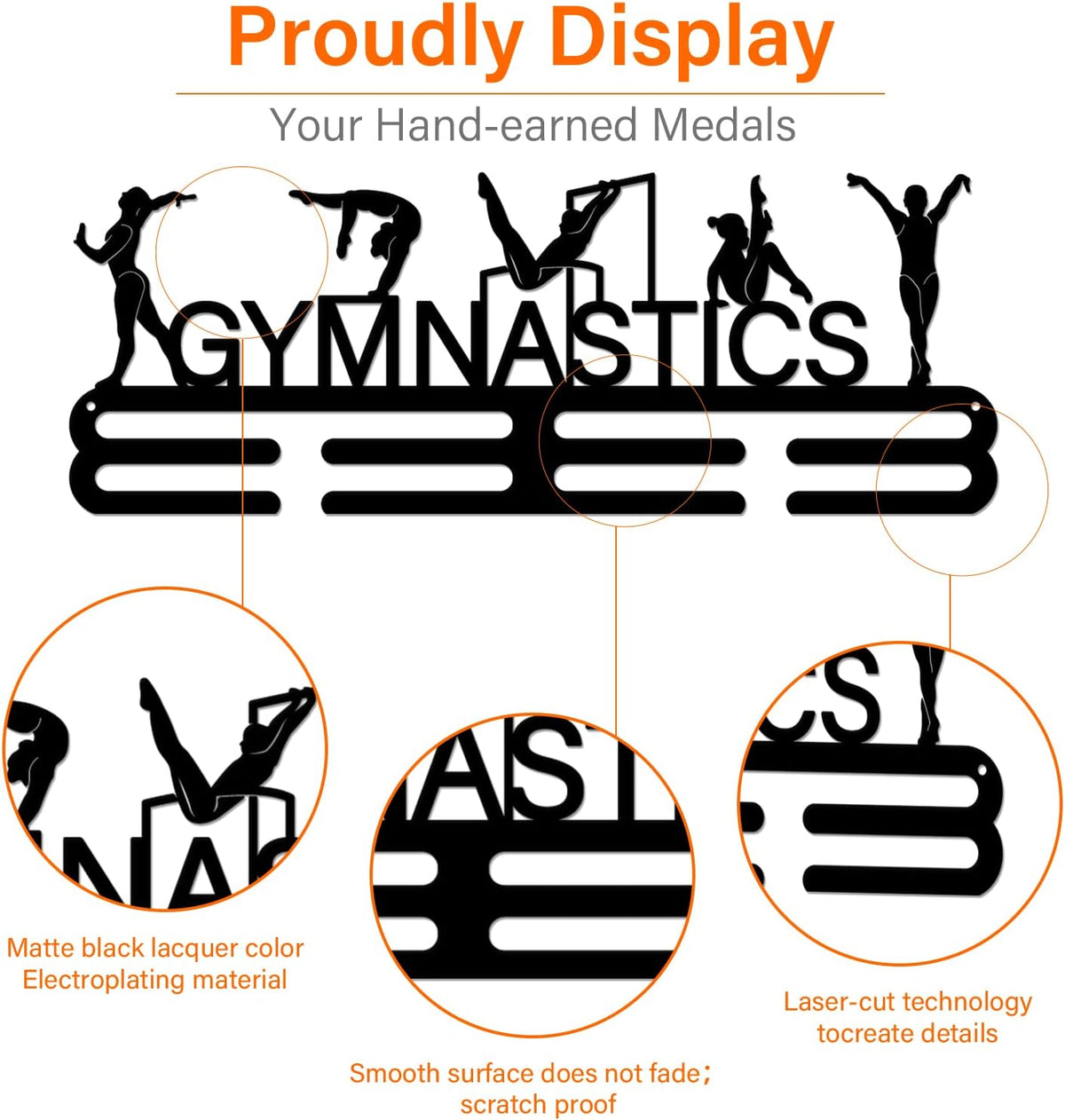 SUPERDANT Medal Holder - Stylish Wall Rack for Women's Rhythmic Gymnastics Awards | 15.75x6in