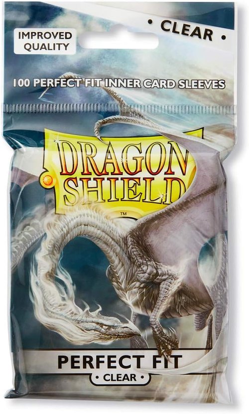 Dragon Shield Perfect Fit Inner Card Sleeves - PVC-Free Double-Sleeve Protection | Standard Size (100 CT) - Clear