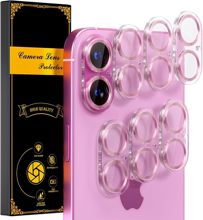 for 6 Pack iPhone 17 / iPhone 16 / iPhone 16 Plus Camera Lens Protector 9H