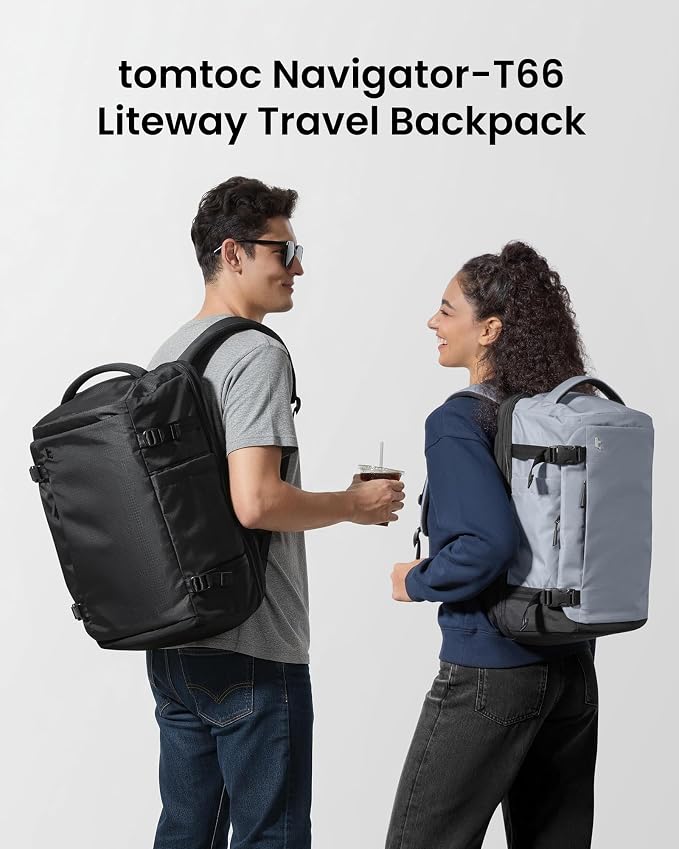 tomtoc Travel Backpack 28L, TSA Friendly Flight Approved Carry-on Luggage